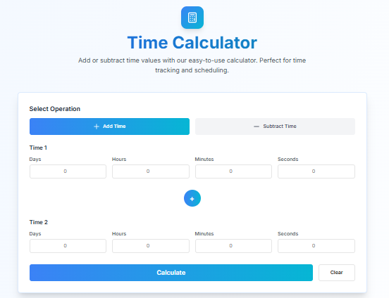 Time Calculator tool picture